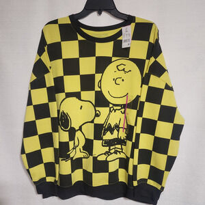 snoopy and Charlie brown sweatshirt XXL men black and yellow
